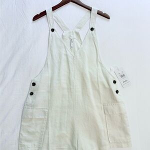 RVCA Cream Linen Overalls